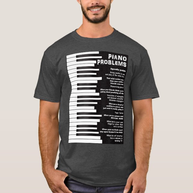 Camiseta Problemas de piano: Divertidos dichos de teclado (Anverso)