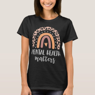 Camiseta Problemas de Salud Estampado Leopardo Boho Arcoíri