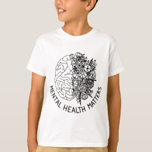 Camiseta Problemas de salud Flores de Cerebro Humano Aviso