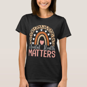 Camiseta Problemas de salud Leopard Imprimir Boho Arcoiris