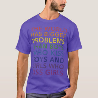 Camiseta Problemas más grandes del mundo niños chicas besan