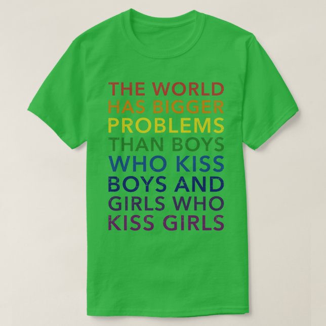 Camiseta Problemas más grandes del mundo niños chicas besan (Diseño del anverso)