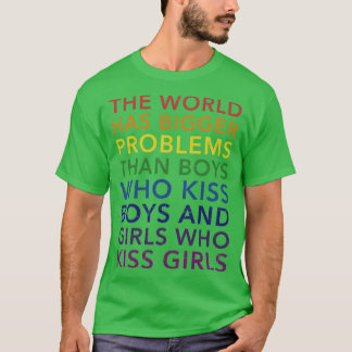 Camiseta Problemas más grandes del mundo niños chicas besan
