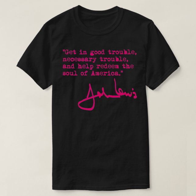 Camiseta Problemas necesarios de John Lewis fuschia (Diseño del anverso)