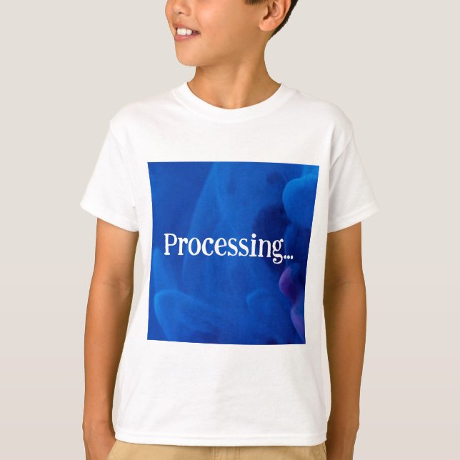 Camiseta Procesamiento en fondo azul (Anverso)