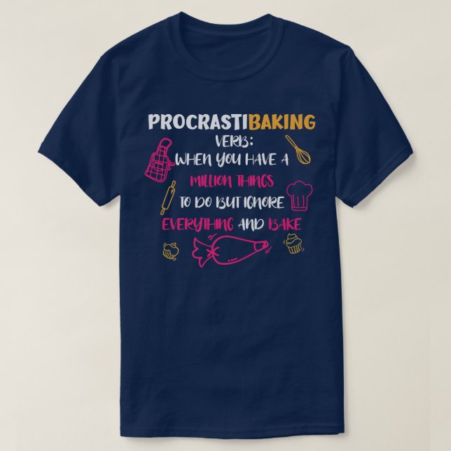 Camiseta ProcrastiBaking Funny Baker Baking Lover (Diseño del anverso)
