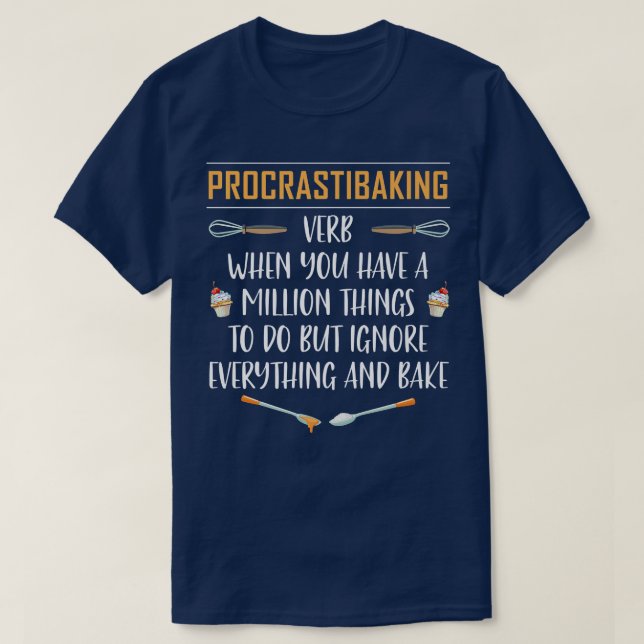 Camiseta Procrastibaking Funny Baking Bake Gift  (Diseño del anverso)