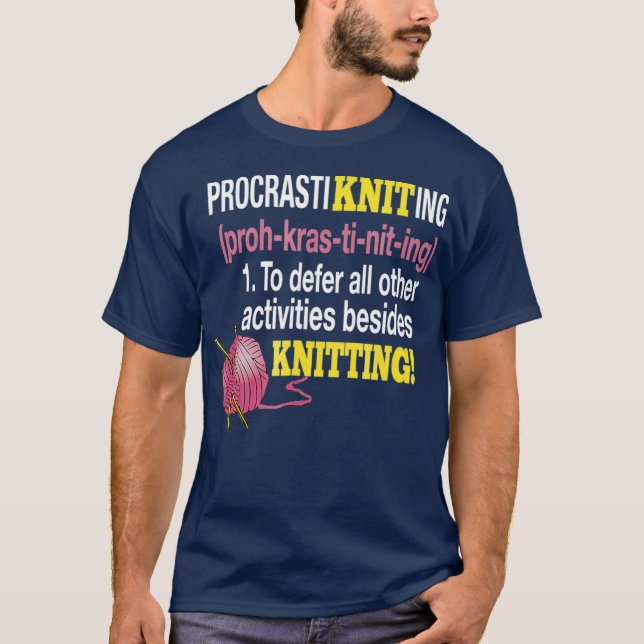 Camiseta ProcrastiKnitting para aplazar todas las demás act (Anverso)