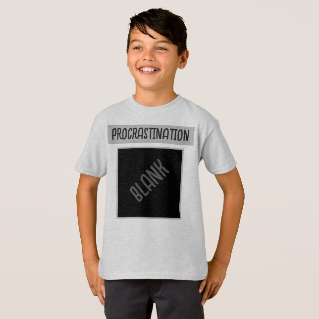 Camiseta Procrastinación (gráficos en blanco) (Anverso completo)