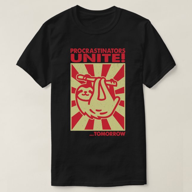 Camiseta Procrastinadores se unen mañana (Diseño del anverso)