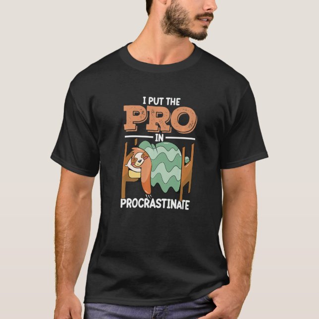 Camiseta Procrastinando Experto Pro En Procrastinate Lazy S (Anverso)
