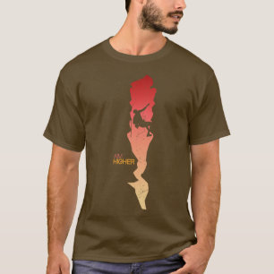 Camiseta Procurar un mayor escalamiento de rock motivaciona