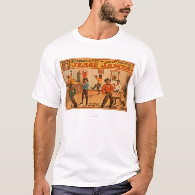Camiseta Producción espectacular occidental de Jesse James (Anverso)