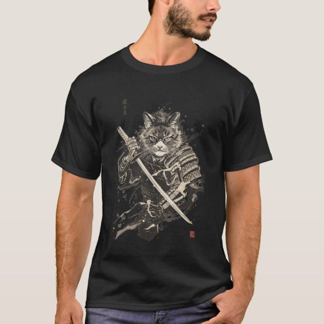 Camiseta Producto de gato samurái Espada samurái Anime japo (Anverso)