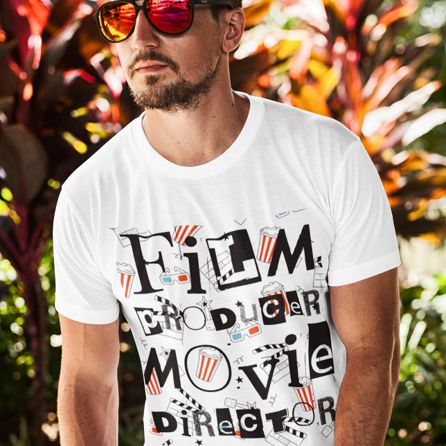 Camiseta Productor de cine al estilo de carrera masculina (Subido por el creador)