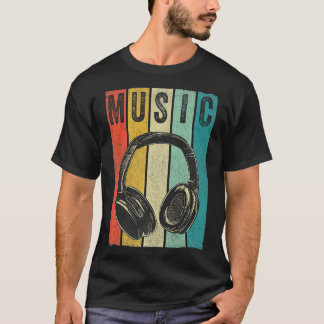 Camiseta Productor de DJ de audífonos retro vintage