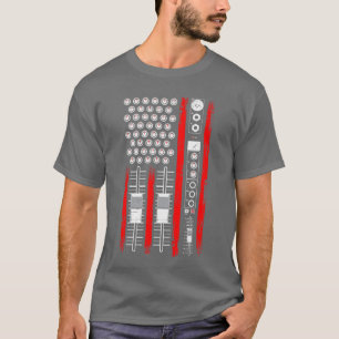 Camiseta Productor de música genial bandera americana DJ pa