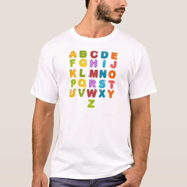 Camiseta Productos alfabéticos del diseño de ABCD (Anverso)