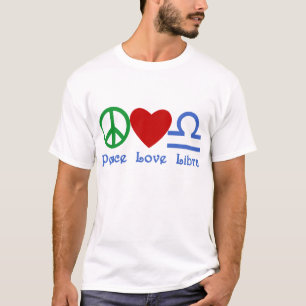 Camiseta Productos del zodiaco del libra del amor de la paz