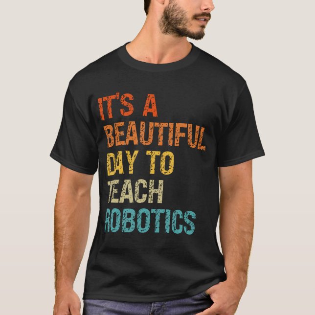 Camiseta Profe de clase robótica retro de profesor de robót (Anverso)