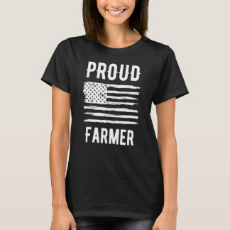 Camiseta Profesión de agricultor orgulloso bandera american