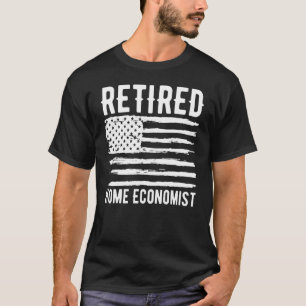 Camiseta Profesión de Economista Doméstica Jubilada Bandera