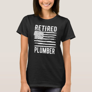 Camiseta Profesión de fontanero jubilado Bandera americana