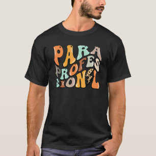 Camiseta Profesional Auxiliar Retro Rayo Relámpago Profesor