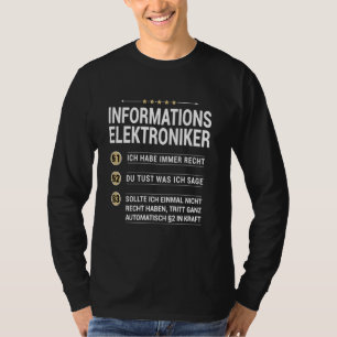 Camiseta profesional de electrónica de la información párra