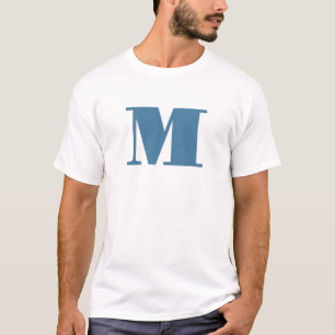 Camiseta Profesional Minimalista de bollo azul sólido monog