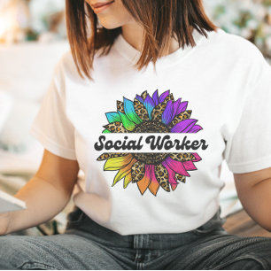 Camiseta Profesional social: girasol arcoiris