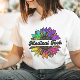 Camiseta Profesional tecnológica médica Girasol arco iris