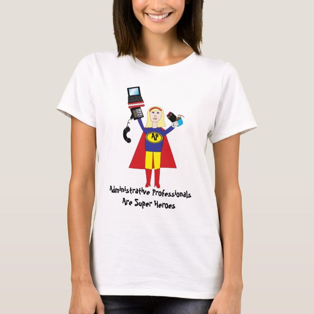 Camiseta Profesionales administrativos Superhéroe (rubio) (Anverso)