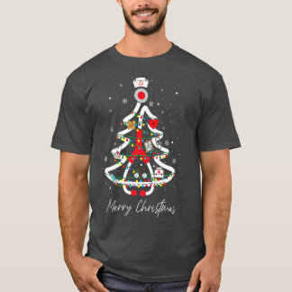 Camiseta Profesionales Yuletide Enfermera Estetoscope Xmas