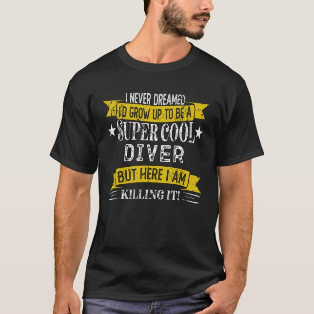 Camiseta Profesiones de título de trabajo de buzo (Anverso)