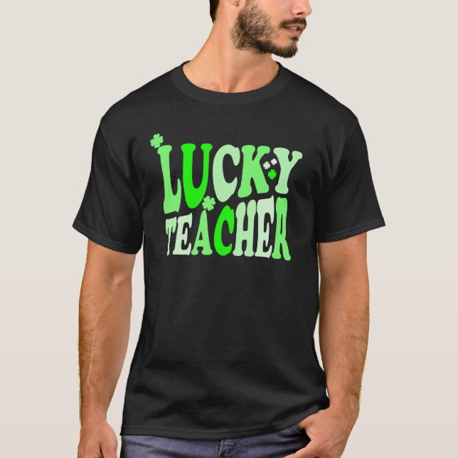Camiseta Profesor Afortunado Con Chispas Para El Día De St  (Anverso)