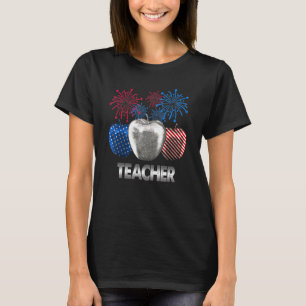 Camiseta Profesor Apple Firework Bandera Americana