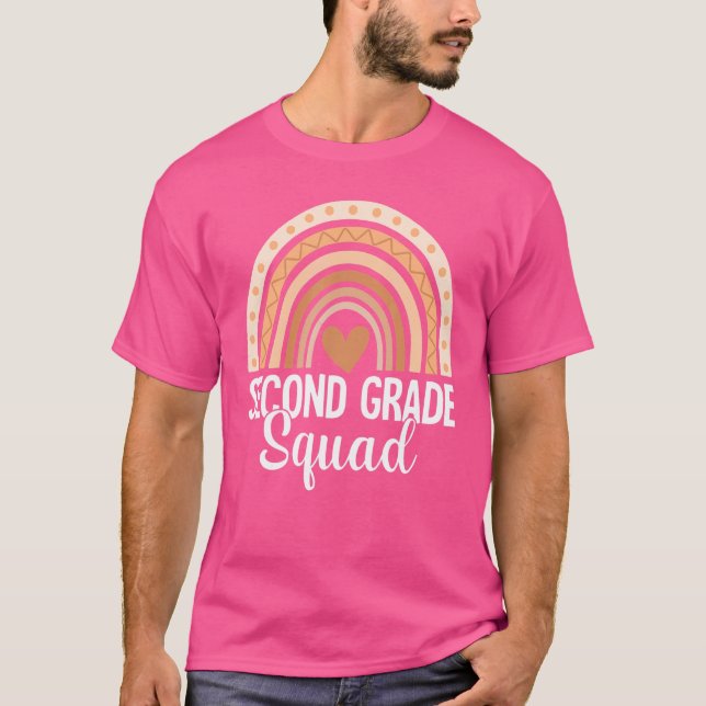 Camiseta Profesor arcoiris de segundo grado en primer día (Anverso)