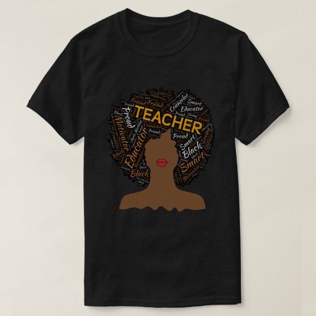 Camiseta Profesor artístico Afro para mujeres afroamericana (Diseño del anverso)