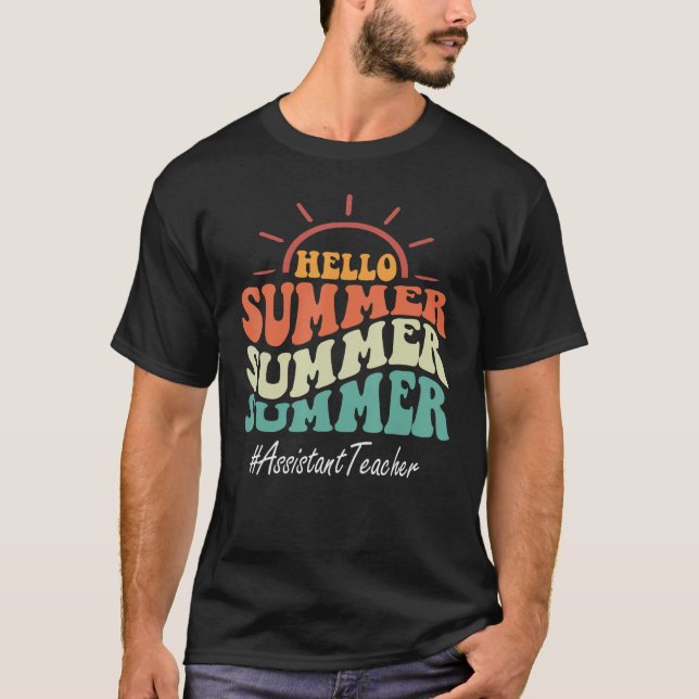 Camiseta Profesor Asistente Groovy Último Día De La Escuela (Anverso)