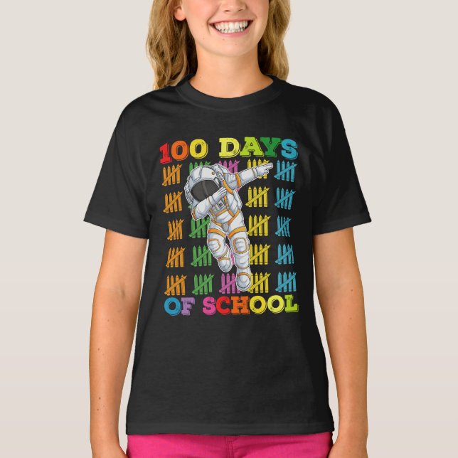 Camiseta Profesor Astronauta 100 Días De Escuela (Anverso)