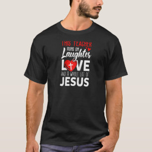 Camiseta Profesor cristiano corre risa amor Jesús Raglan