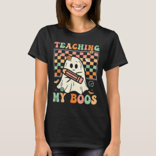 Camiseta Profesor Cute Ghost Groovy Teacher Halloween Teach