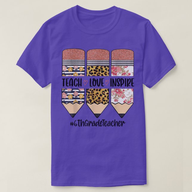 Camiseta Profesor de 6º Grado De Vuelta A La Escuela Inspir (Diseño del anverso)