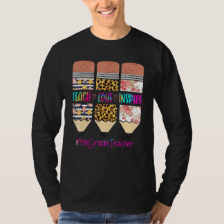 Camiseta Profesor de 7º Grado Enseña Amor Inspirar Lápiz Le