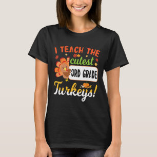 Camiseta Profesor De Acción De Gracias Enseño El Mejor Terc