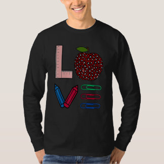 Camiseta Profesor de Apple Mujeres Leopardo Gráfico Amor E