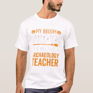 Camiseta Profesor de Arqueología Escoba de Halloween se Rom