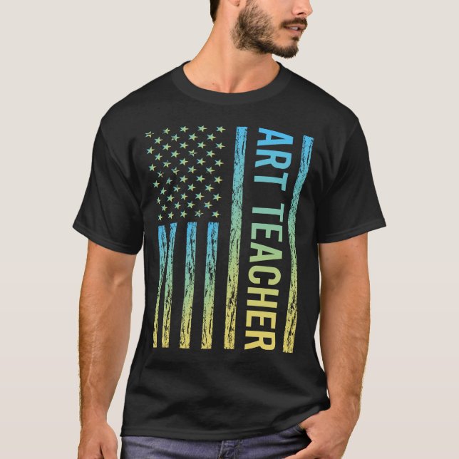 Camiseta Profesor de Arte Azul Amarillo (Anverso)
