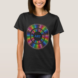 Camiseta Profesor de arte, lápices de colores